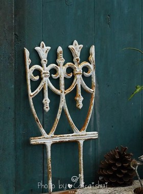 实心铸铁b草坪栅栏铁花防护围栏庭院花园装饰花坛地插装饰摆件园