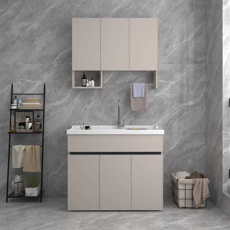 太空铝洗衣柜洗衣池阳台家用洗衣台一体洗衣槽带搓板洗手台盆组合