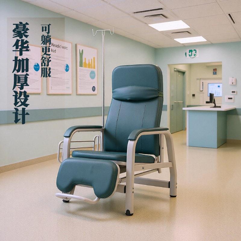 医院输液椅护理椅PU皮革加厚坐垫金属支架送不锈钢杆皮革枕头厂家