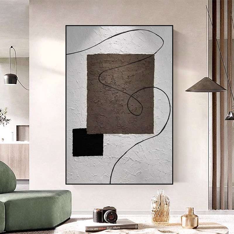 大芬油画村纯手绘油画抽象立体肌理画客厅装饰画简约入户玄关挂画