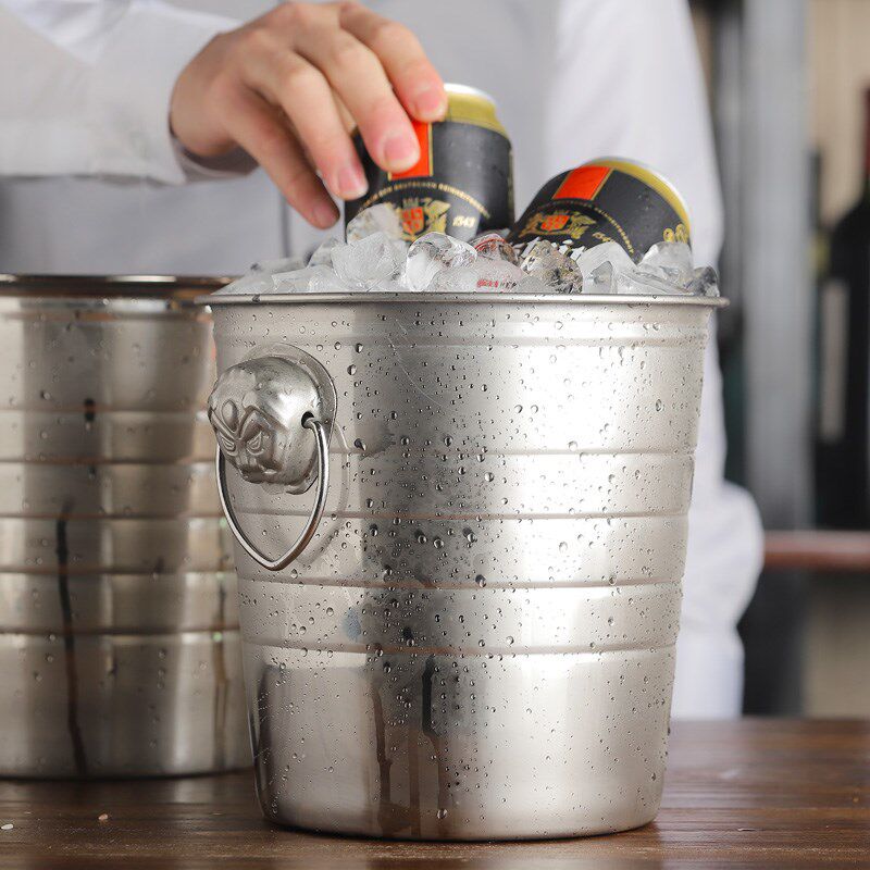 不锈钢加厚冰桶酒吧冰块桶商用创意家用啤酒桶保温桶红酒冰桶大号