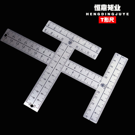 迷你90度角尺不锈钢加厚拐尺T形直角尺高精度刻度多功能尺皮革尺