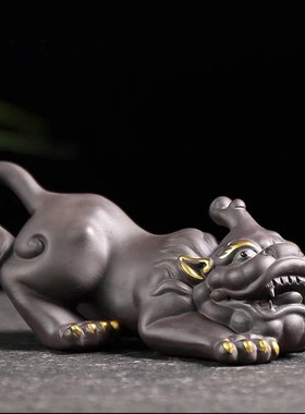 招财貔貅紫d砂家居装饰玄关客厅办公室茶室茶桌小摆件精品茶宠茶