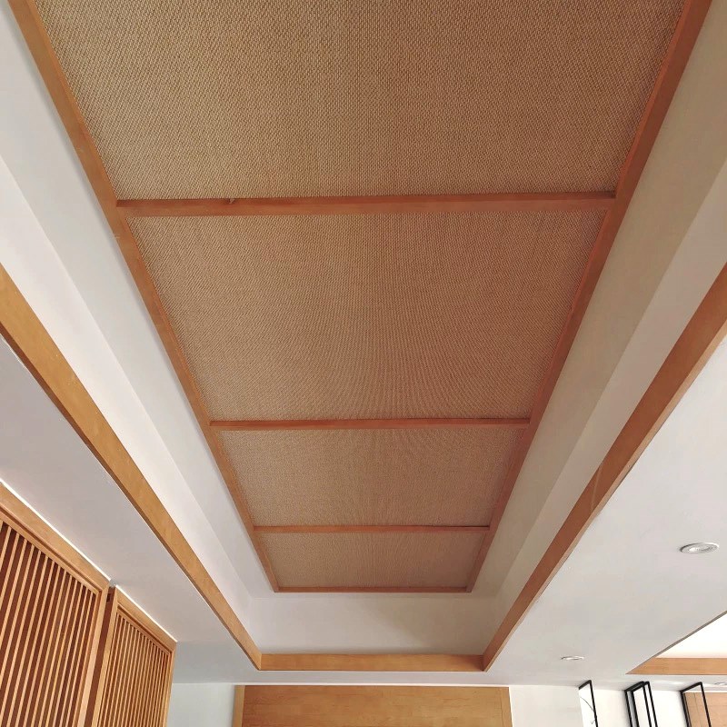 日式竹编吊顶装饰材料酒店民宿茶空间餐厅吊N顶隔断日式背景墙装