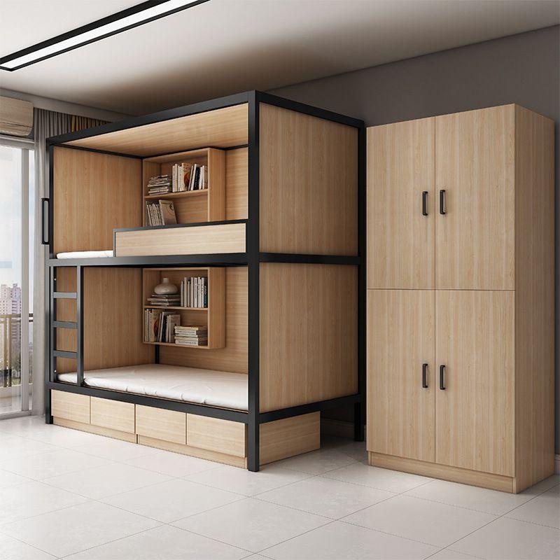 青旅民宿青年公寓床太空舱高低床实木双层床电竞酒店床全包床厂家