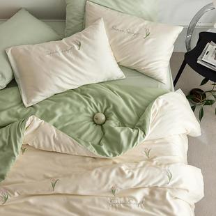 夏季 小清新天丝棉床上四件套1.8m少女心郁金香床单被套床品1.5m