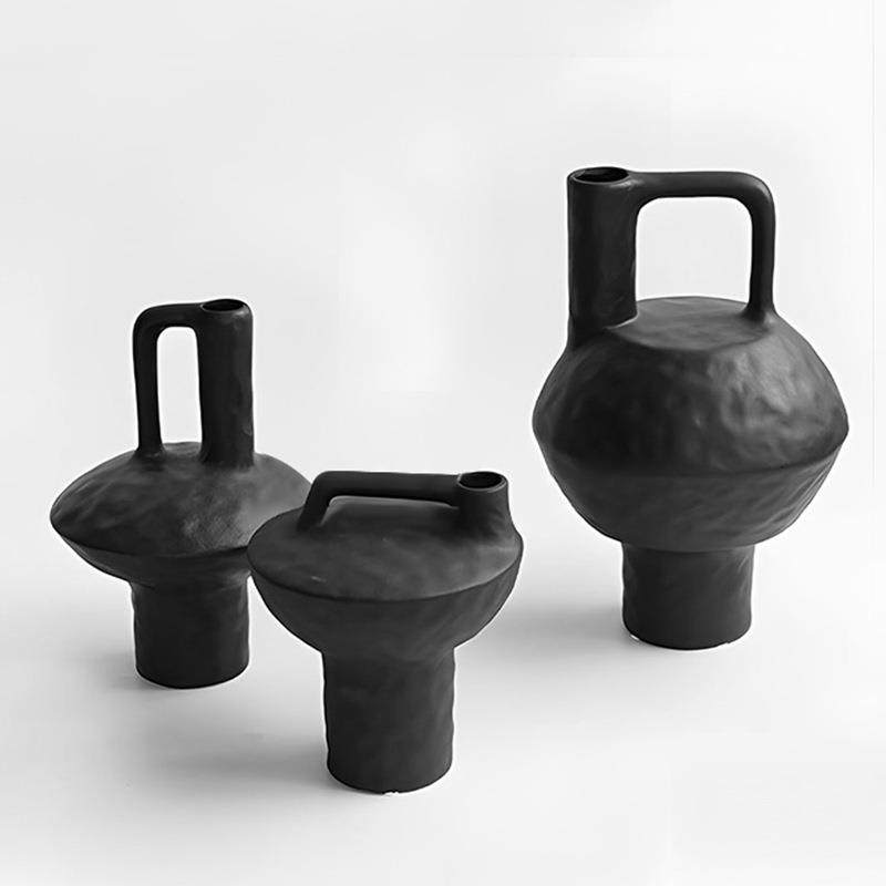 新中式黑色提壶花器创意花瓶家居装饰餐厅客厅玄关样板间花瓶摆件,金属材料及制品,金属加工件/五金加工件,淘宝优惠券,粉丝福利购,淘宝优惠卷