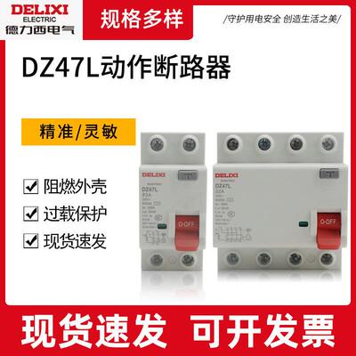 电磁漏电保护器DZ47L1E家用2P32A漏保40A63A空气开关断路防触电