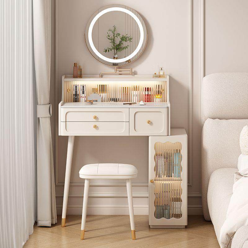 简约现代收纳斗柜奶油一体梳妆台小户型法式实木小型化妆桌卧室风,电子元器件市场,其它元器件,淘宝优惠券,粉丝福利购,淘宝优惠卷