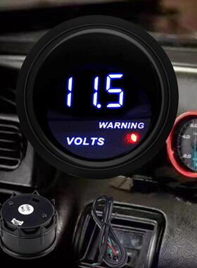 2 英寸 52 毫米汽车汽车电压表电压表 8-18V 数字蓝色LED黑面红色