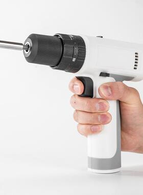 白色无刷智能家用电钻冲击锂电钻充电式手钻多功能