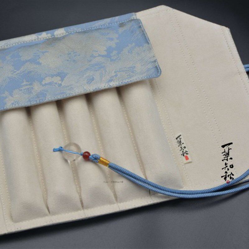 一叶知秋手作 笔帘 【宋锦-山河】手工布艺 钢笔收纳笔袋笔包