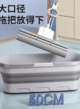 尔蓝55cm大尺寸水桶拖把清洗桶手提式家用折叠水桶带轮子AL-SN616