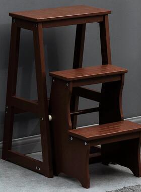 实木梯子家庭家用梯折叠梯室内梯凳可当椅子多功能两用梯楼梯步梯