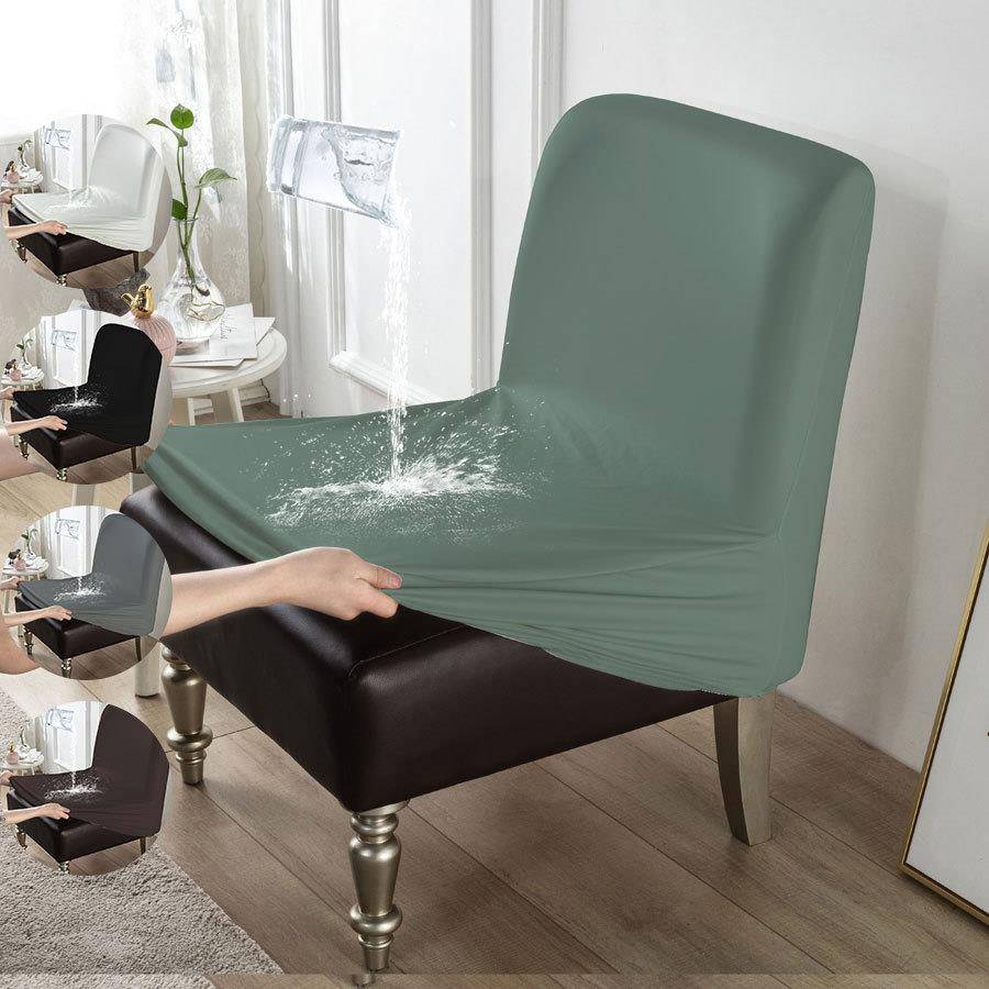 1pc PU防水纯色弹力无扶手单人胖椅套家用酒店PU皮革椅子保护套