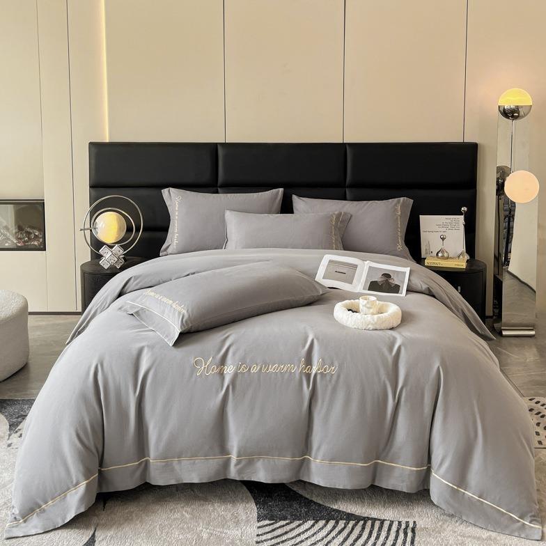 秋冬新款A类母婴级全棉磨毛刺绣四件套60支纯棉床上用品厂家