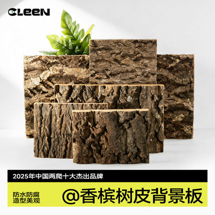 Cleen爬宠缸天然树皮背景板守宫蜥蜴蛇饲养箱/生态龟缸造景装饰