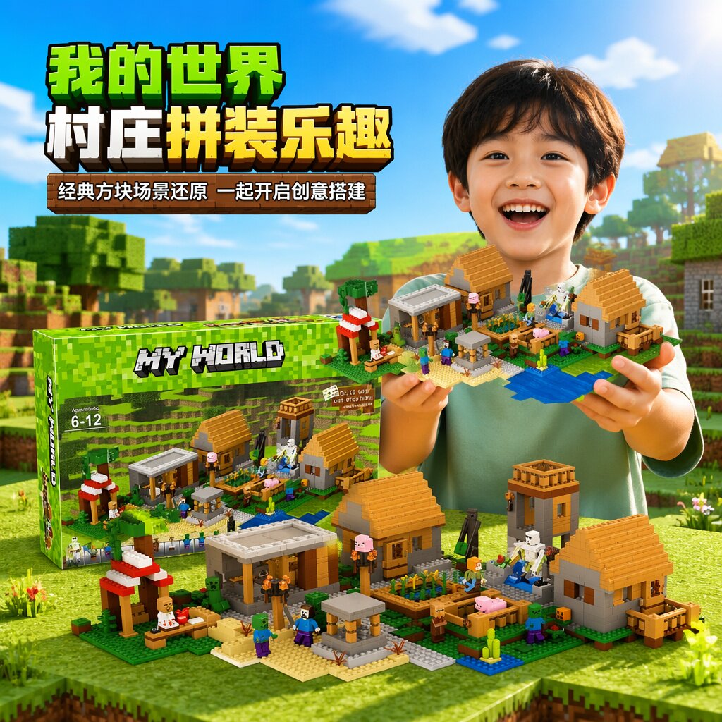 我的世界积木村庄适用乐高