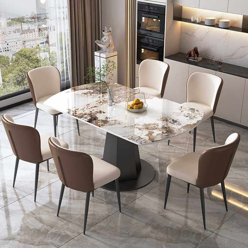 亮光岩板餐桌轻奢现代简约方圆两用可伸缩折叠吃饭圆桌椅组合家用,鲜花速递/花卉仿真/绿植园艺,其它园艺用品,淘宝优惠券,粉丝福利购,淘宝优惠卷