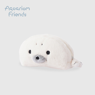 ip联名LIVHEART海豹多功能化妆包毛绒玩具便携收纳可爱文具袋笔袋