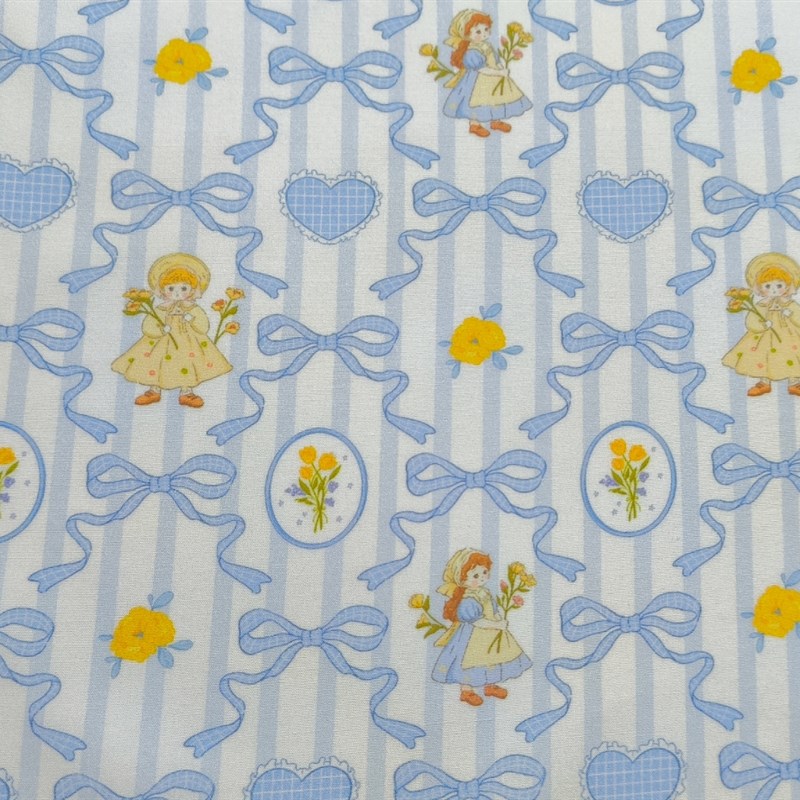 一米价40支全棉府绸设计师款蝴蝶结女孩婴童手工裙床品数码布料