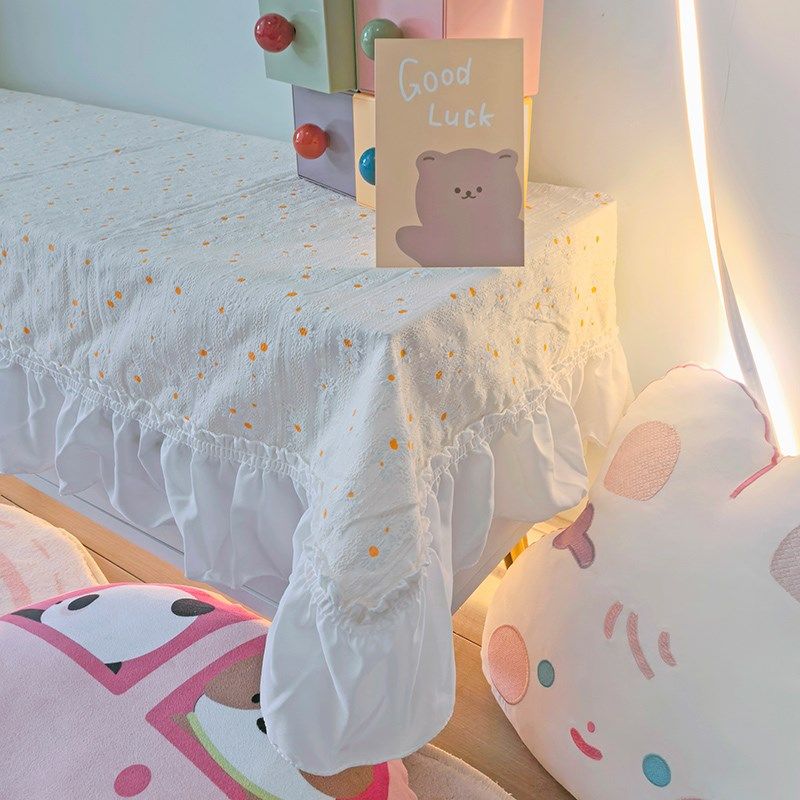 客厅氛围布置电视柜遮挡盖布洗衣机布盖巾气质花边桌布长条防猫毛