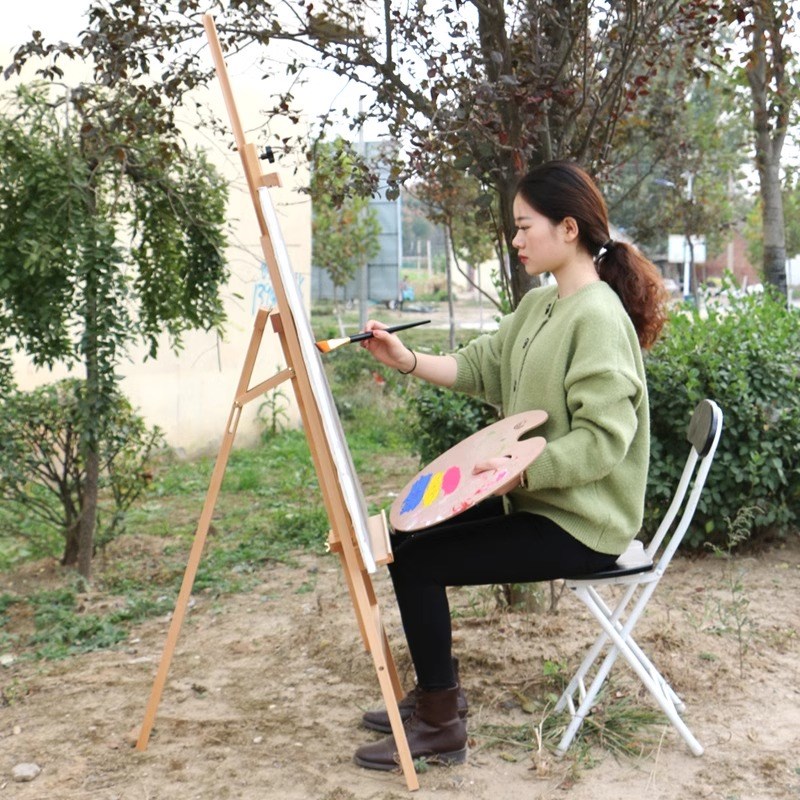 榉木画架1.5米木架美术生4K画板套装折叠多功能支架式可升降素描