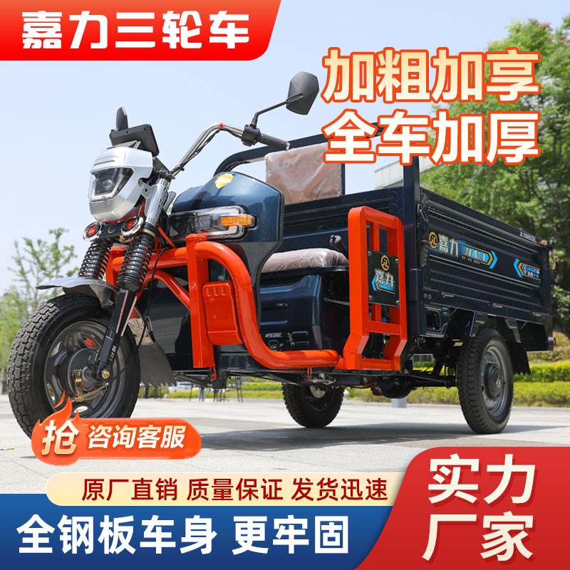 嘉力碟刹农用电动三轮车货车载重成人拉货快递摆摊新款碟刹三轮车