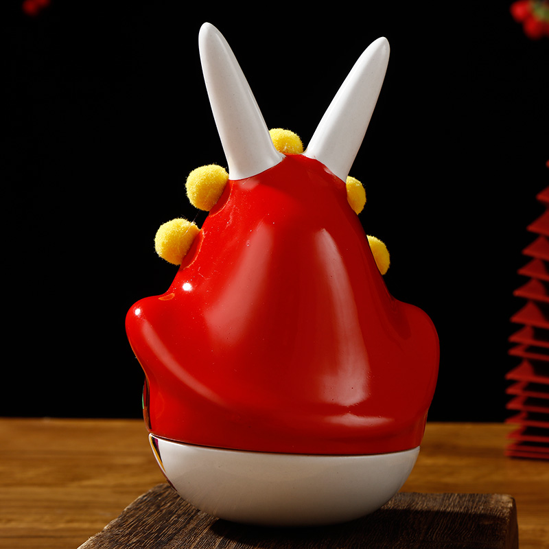 中秋节兔爷不倒翁玩具泥塑摆件兔爷中国风特色出国礼品送老外纪念