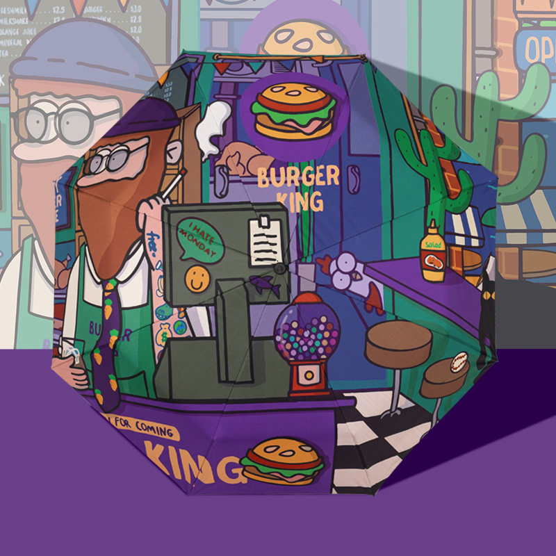 欧美风潮牌雨伞女晴雨两用男生美式复古全自动折叠便携遮阳太阳伞