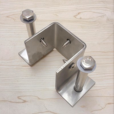 防腐木方管立柱固定铁镀锌不锈钢免焊接三面底座胶套地面预埋地脚