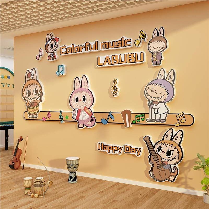 音乐教室布置角区装饰墙面幼儿园环创键盘钢琴行文化背景贴拉布布