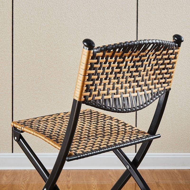 编织阳台藤椅室外椅藤椅靠背椅藤编凳子折叠椅户外休闲透气折叠椅
