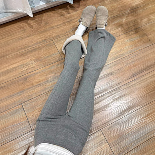 灰色lulu同款低腰微喇裤女秋冬2025新款显瘦加绒运动裤小个子卫裤