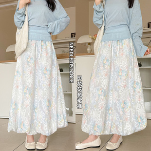 莫奈花园裙裤 高腰宽松遮肉百搭甜美清新花苞裙 女2026春夏新款