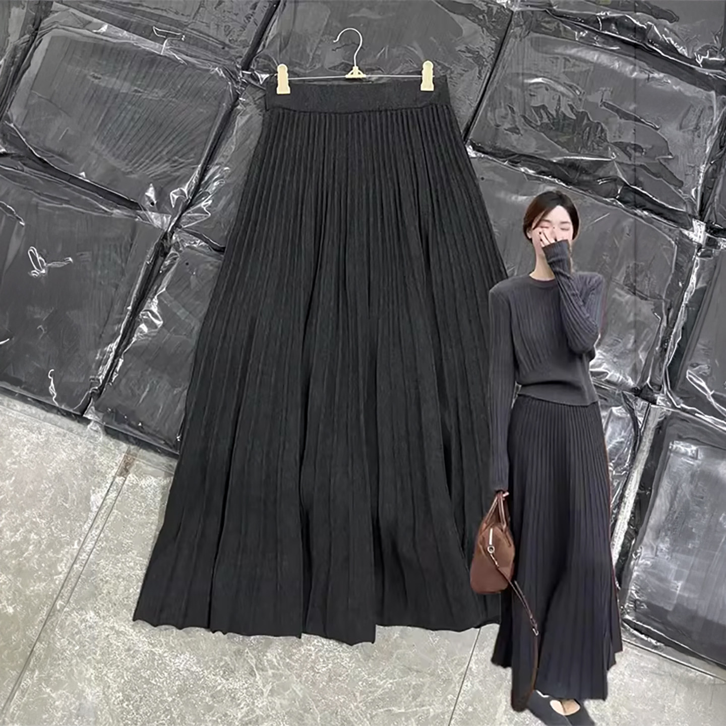 灰色毛呢百褶裙女冬2025新款梨形伯克利裙子高腰显瘦a字半身长裙,女装/女士精品,半身裙,淘宝优惠券,粉丝福利购,淘宝优惠卷