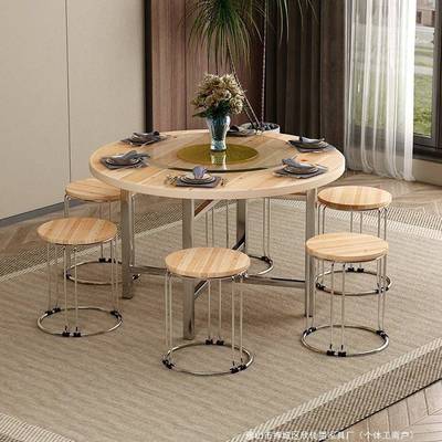 加厚大圆桌面板家用实木15人台面转盘10圆易餐桌20酒店圆桌子简约