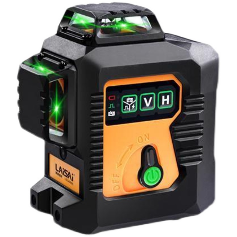 莱赛12线绿光水平仪LSG6666高精度强光细线砌墙红外线绿光贴墙仪