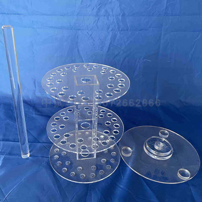 30孔透明压克力吸管架圆形可立式移液管架有机玻璃圆形吸管架