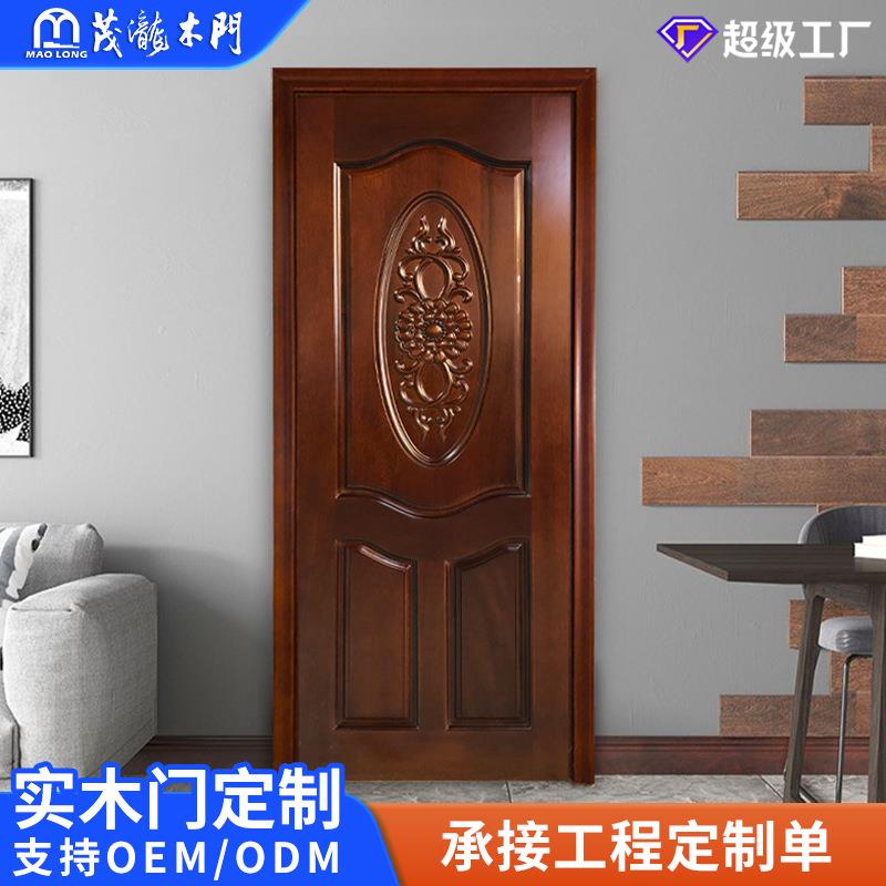 整套房间门古典雕花复合烤漆实木门中式复古大气酒店隔音卧室木门