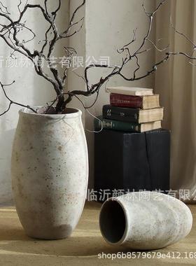 落地简约大花盆复古水泥盆装饰花瓶前年木孔雀木商场客厅装饰盆栽