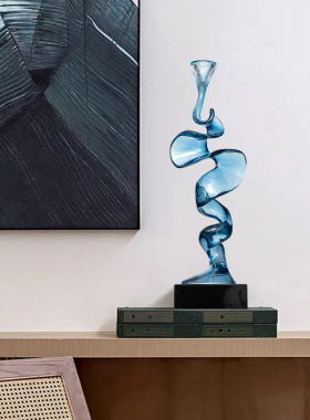 桌面雕塑摆件透明树脂摆件客厅电视柜办公室桌面高档工艺品简约