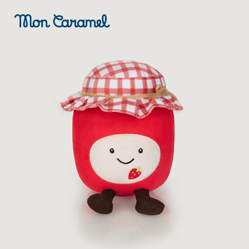Mon Caramel可爱草莓毛绒红色格子帽呆萌草莓蜜罐仔