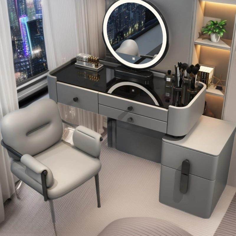 奶油风岩板实木梳妆台斗柜一体网红伸缩化妆台卧室现代简约化妆桌,3C数码配件,其它配件,淘宝优惠券,粉丝福利购,淘宝优惠卷