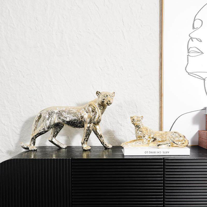 轻奢电镀树脂工艺品金钱豹子动物摆件客厅办公室电视柜桌面装饰品,3C数码配件,其它配件,淘宝优惠券,粉丝福利购,淘宝优惠卷
