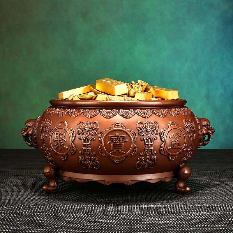 铜欣祥紫铜三足双狮耳聚宝盆家居摆件办公室桌面摆设,3C数码配件,其它配件,淘宝优惠券,粉丝福利购,淘宝优惠卷