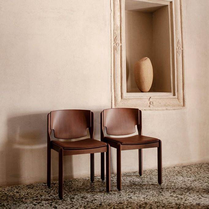 轻奢实木MCM寂风咖啡厅样板间家用马鞍皮酒店靠背椅子意式简约