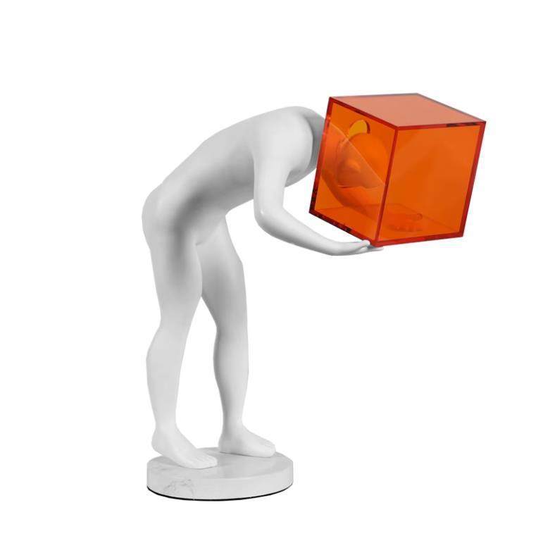 简约现代橙色笼人物抽象摆件样板房售楼处客厅家居桌面软装饰品,3C数码配件,其它配件,淘宝优惠券,粉丝福利购,淘宝优惠卷