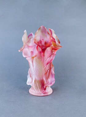 厂家直销琉璃摆件花瓶简约客厅玻璃水养插炫彩创意一帆风顺花瓶