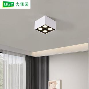 明装 格栅灯现代简约客厅无主灯卧室房间超薄护眼灯高亮LED筒灯W2